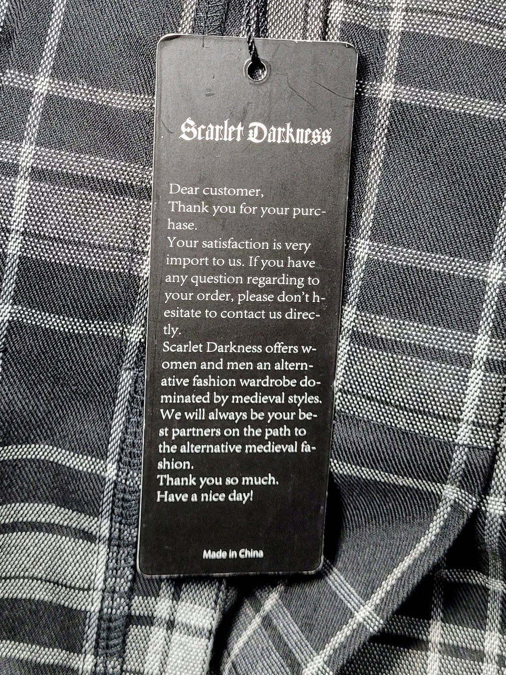 Scarlet Darkness Black & Gray Plaid Cargo Kilt Skirt - Goth / Grunge - Medium - Picture 11 of 16